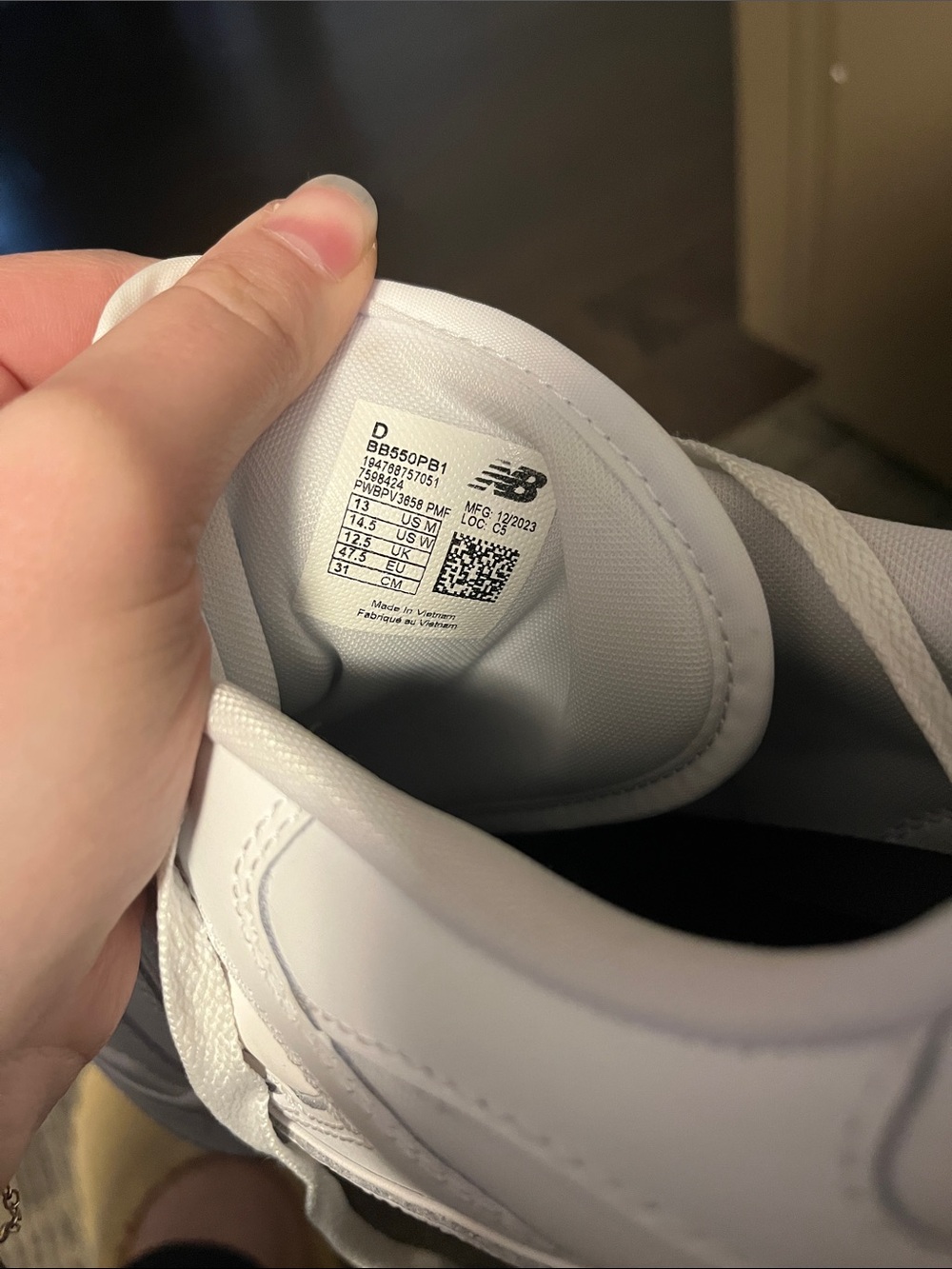 New Balance 550 Men's White/White Shoes - Picture 4 of 4